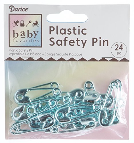 Baby Diaper Pins - Shiny Blue - 1/2 inches - 24 Pieces