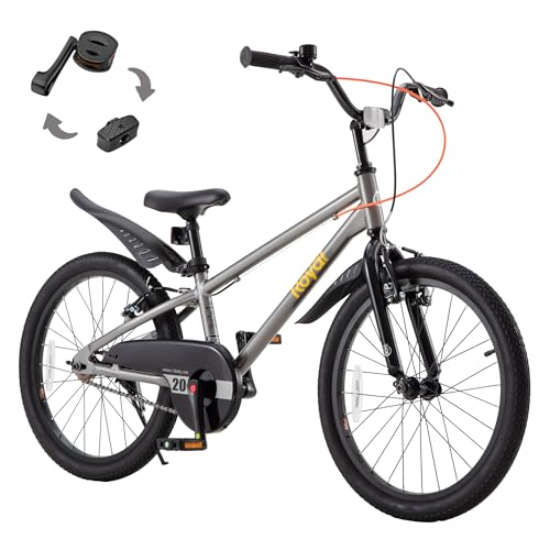 Image of RoyalBaby EZ-Pro Kids Bike, Lightweight Aluminum 2-in-1 Balance to Pedal Bike with One-Key Switch, 14 16 18 20 Inch for Age 3-10 Years
