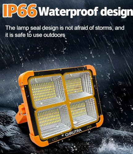 Image of SEAHELTON 100W Solar Emergency Light Rechargeable LED Flood Light with Solar & USB Charging, Portable Power Cut Light for Home, Outdoor, Camping, Waterproof High Brightness Backup Light