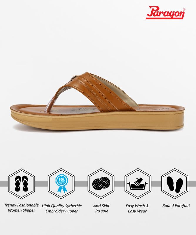 Image of PARAGON PUK7010L Women's Sandals | Stylish Slip on Flats with Cushioned Soles | Trendy Lightweight Durable & Comfortable Fashion Slippers for Outdoor Use
