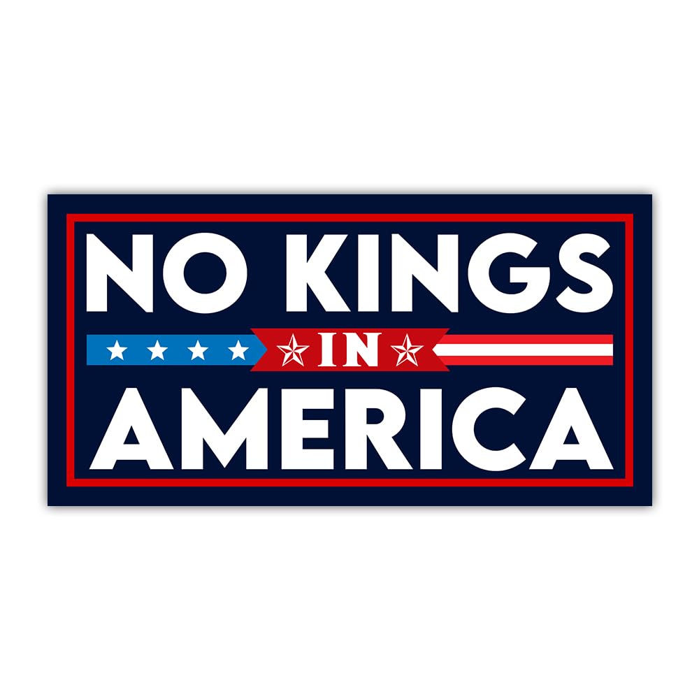 (3pcs) [7.5"x3.75"] No Kings in America Bumper Sticker Since 1776 Resist Fascism Racism Stickers for Car Rejecting Kings Decal Leftist Activism Political Gifts Decor Car Truck Windows