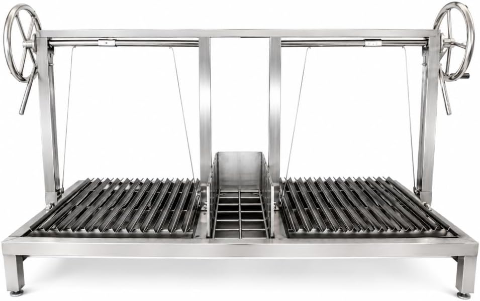 Double Santa Maria BBQ Grill with Brasero & Adjustable V-Grate