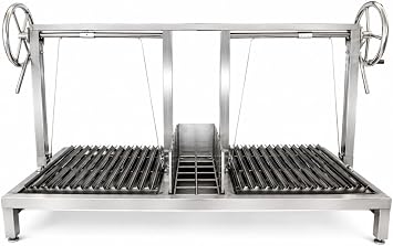 Double Santa Maria BBQ Grill with Brasero & Adjustable V-Grate