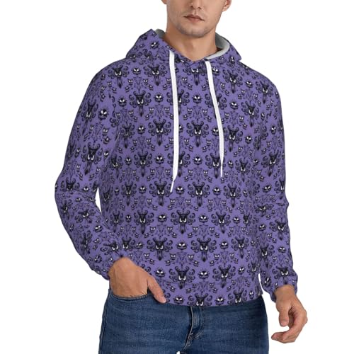 Sweat à capuche Haunted Mansion homme vêtement chaud imprimé streetwear noir