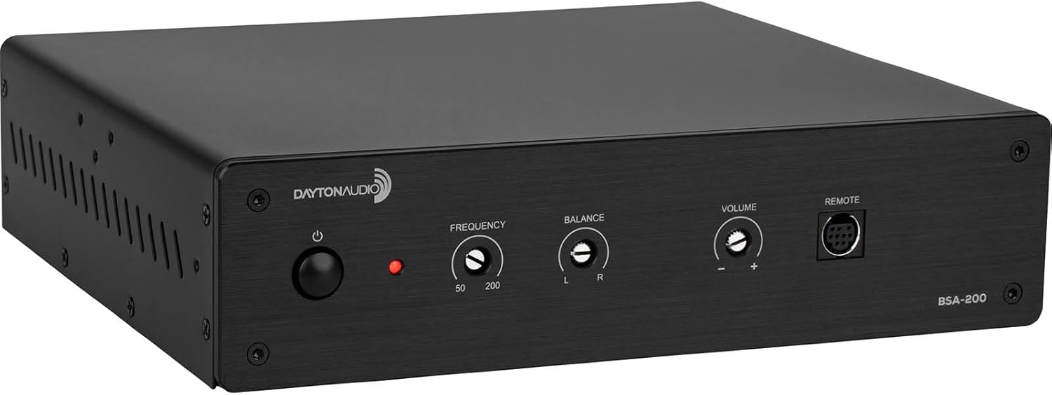 Dayton Audio BSA-200 200 Watt Bridgeable Stereo Bass Shaker and Subwoofer Amplifier with Remote - 110 WPC RMS at 2 Ohms, 230 Watts RMS at 4 Ohms Bridged