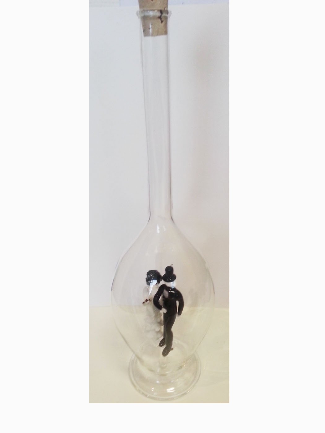 Recién casados cifras jarra mesa decoración rellenables espíritu botella novia y el novio figuras volumen 0,5 litro altura aprox 30 cm