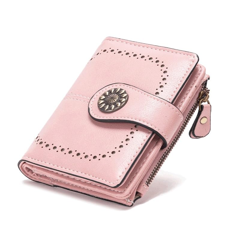 Color Women Purse Leather Solid Color Vintage Short Wallet Ladies Card Holder Clutch Bag2