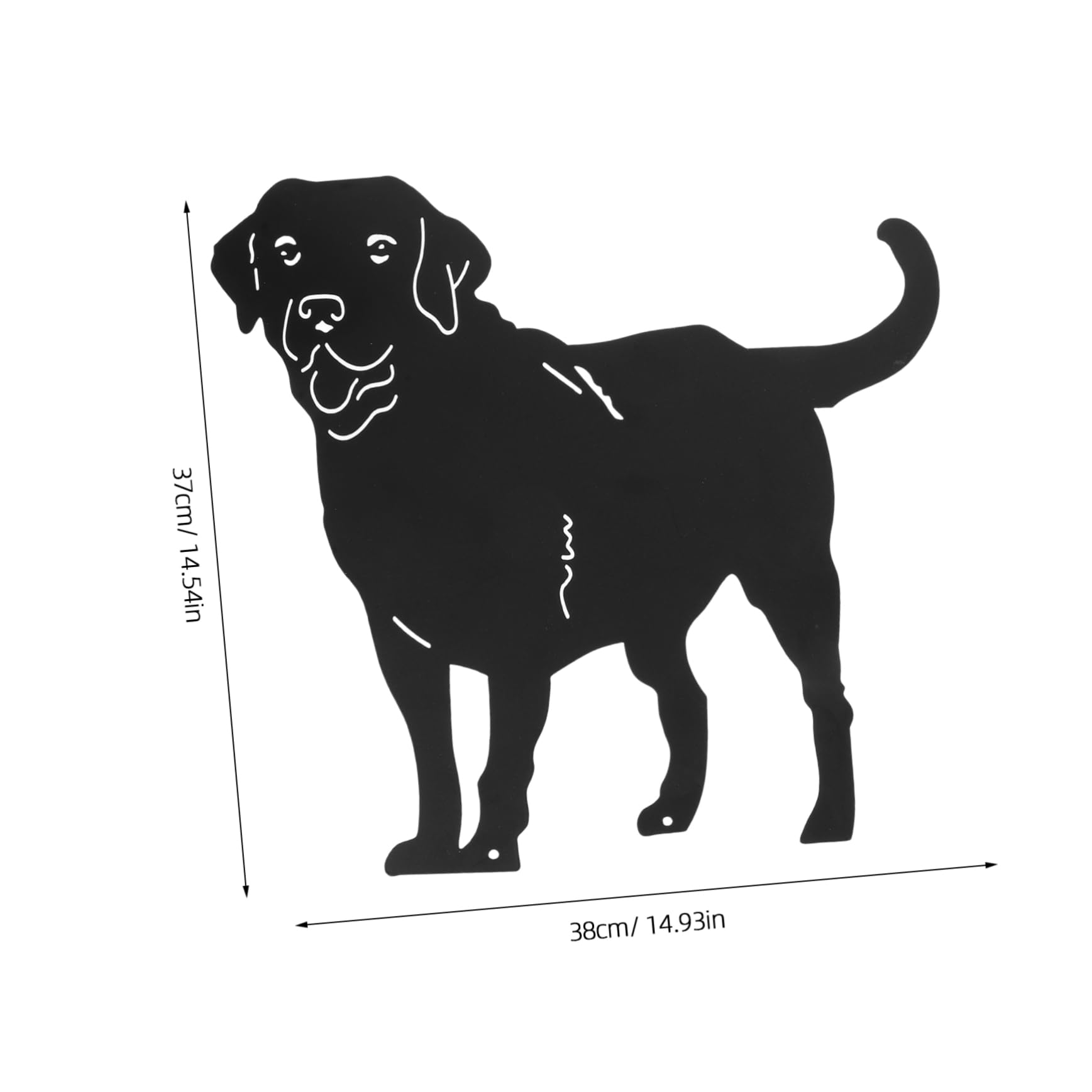 Labrador Hundepfahl Gartenpfahl aus Eisen Schwarzer Dekorativer Robust und Bruchfest Gartendeko für Hof und Rasen für Draußen