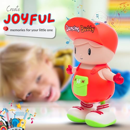Image of Gooyo GY-3049 Dancing Buddy Toy with Vibrant Light Effect & Musical Sound | Best Dancing & Musical Toy for Kids | Dancing Boy Toy | Red | 3xAA Battery (Not Included)