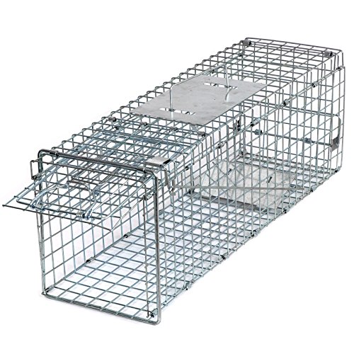 24 Inch Humane Live Animal Cage Trap Catch Release Rodent Cage for Rabbits, Groundhog, Stray Cat,...