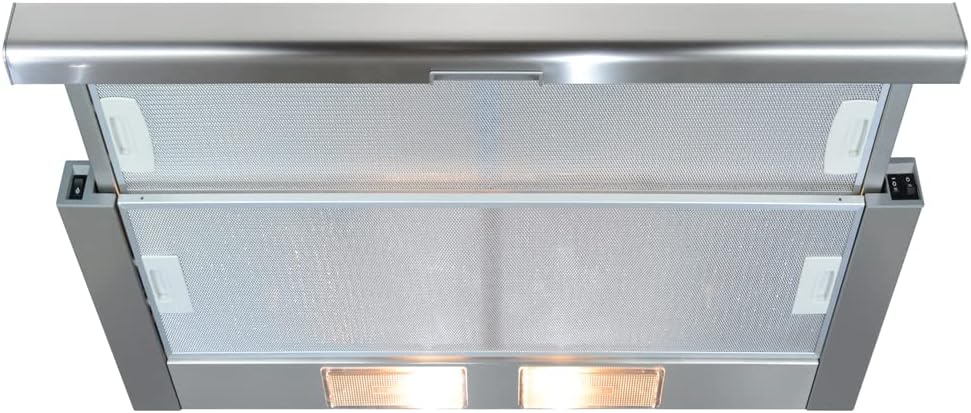CDA 90cm Telescopic Canopy Cooker Hood - Stainless Steel