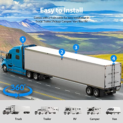 Image of ZEROXCLUB 10 inch HD Backup Camera System Kit, Loop Recording Large Monitor with Wired Rear View Camera, IR Night Vision Waterproof Camera with Safe Parking Lines for Bus, Semi-Truck, Trailer, RV, BY104A