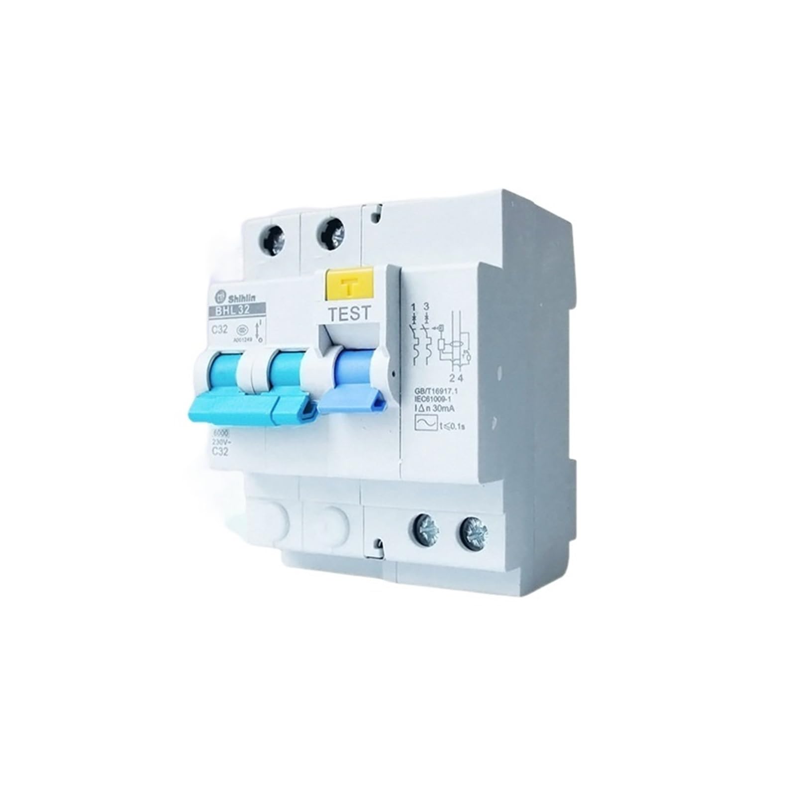 Disjoncteur à faible fuite BHL3 Type C 2P 6A pour tableau électrique domestique