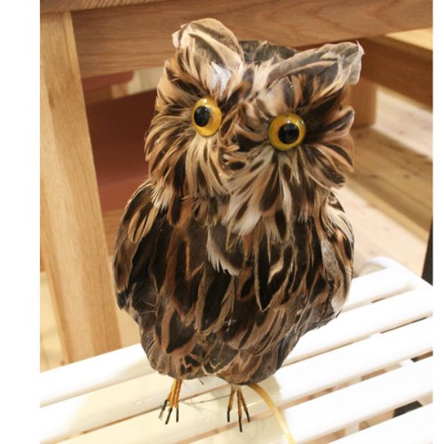 vGuR PUEBCO o[hItWF ARTIFICIAL BIRDS FtNE Brown Owl LTCY 110073