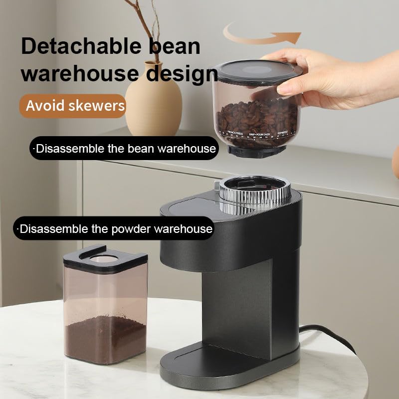 Image of ColMed Electric Coffee Grinder - Electric Burr Coffee Grinder with Variable Grind Sizes, Large Hopper & Fast Precision Performance for Espresso, Drip & French Press Brewing