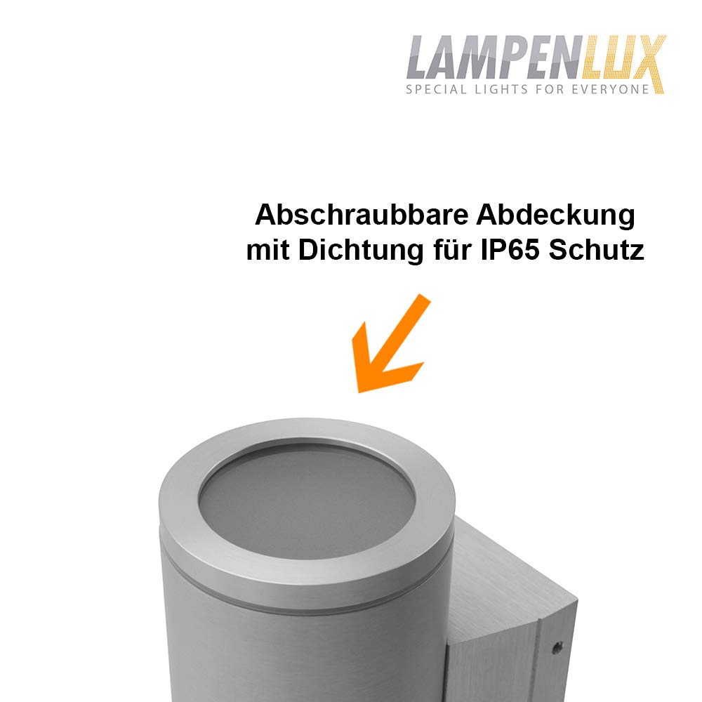 Wandlampe Karim Rund IP65 Außenleuchte Aluminium GU10 (Mittel)