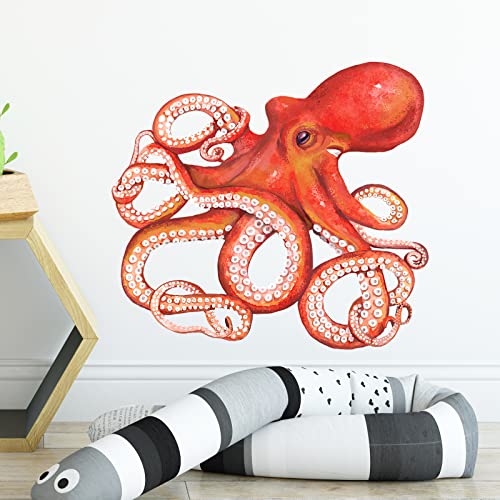 Vinilo Decorativo Pulpo Rojo Adhesivo Para Pared miniatura 1