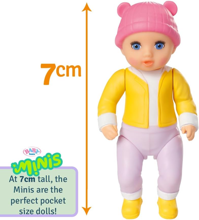 51Xetrn9x+L._AC_SL1024_ BABY born Minis Playset Stroller with Eli 906156 - 6.5cm Doll with Exclusive Accessories and Moveable Body for Realistic Play - Suitable for Kids From 3+ Years