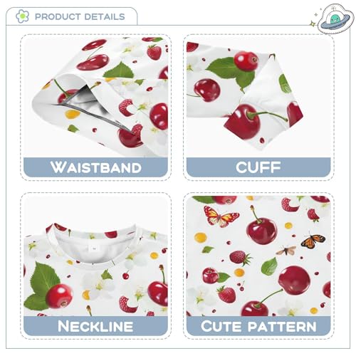 JUNZAN Sweet Surinam Cherry Fruit White Little Girls Hoodie Sweatshirt Long Sleeve Sweatshirt With Hoodie Party 4T3