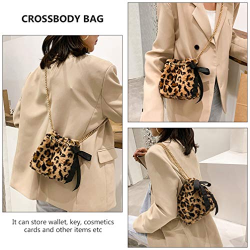 KESYOO Bolsa de Ombro de Pelúcia da Moda Bolsa de Corpo Cruzado para Mulheres Senhora (Cáqui)