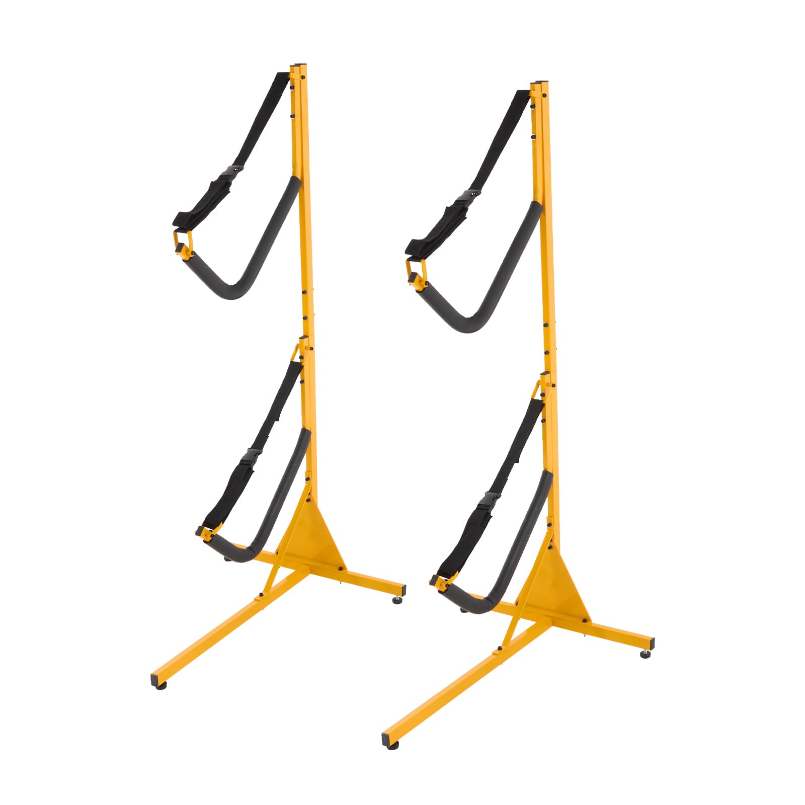 Giciashop Double Kayak Storage Rack, Freestanding Kayak Stands w/Adjustable Hook and Straps for 2 Kayaks, 240LBS Load Capacity Kayak Racks for Kayaks, Canoes, Paddles