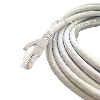 10Gbps Cat 6 UTP Patch Cord with Boot, Ethernet Cord, High-Speed Ethernet Cable for Networking & Internet Connections White, 25 ft