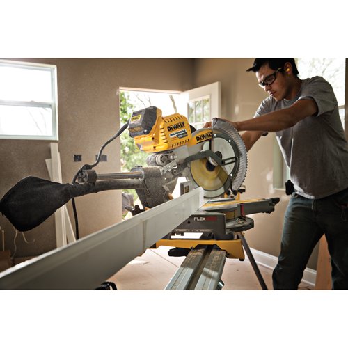 DEWALT FLEXVOLT 120V MAX Miter Saw, 12-Inch, Double Bevel, Compound, Sliding, Tool/Adapter Only (DHS790AB)