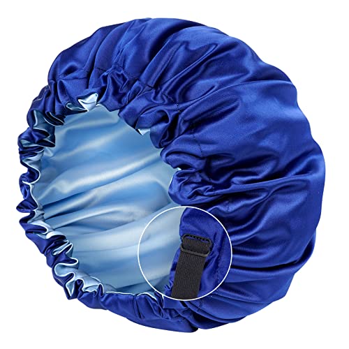 Fittia Men's Satin Bonnet for Short Hair with Adjustable Strap - Sleeping Cap for Fade, Afro & Natural Hair Care, Wave Cap