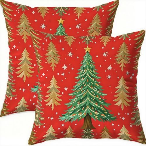Housse coussin 70x70 velours imperméable vert taie oreiller salon Noël