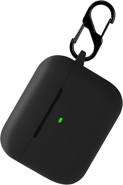 Aocar Silicone Carrying Case Compatible with Razer Hammerhead TrueWireless Pro, Portable Scratch Shock Resistant Cover with Carabiner (Black)