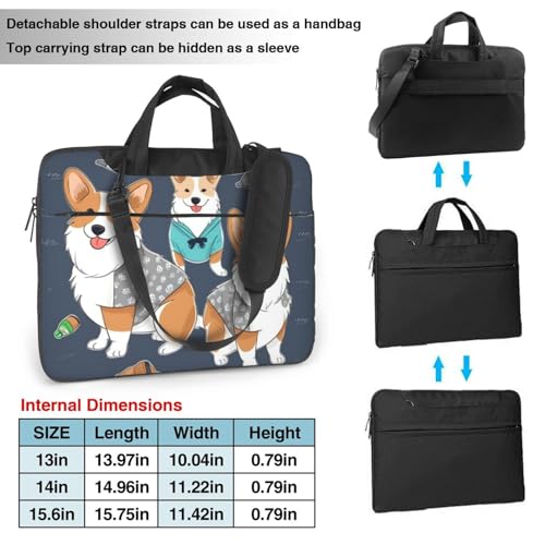 Maletín para portátil 15.6 pulgadas con diseño perro Corgi miniatura 4