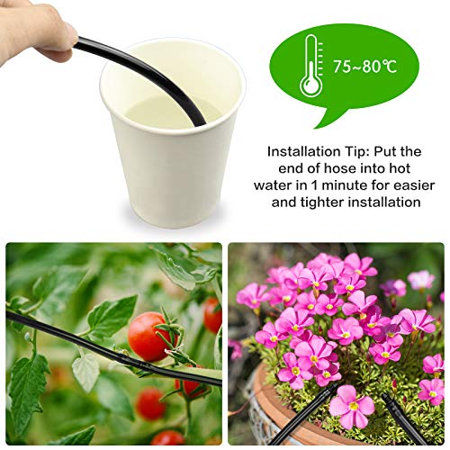 Jayee Irrigation Fittings Kit For 1/4" Tubing 110 Piece Set - 50 Couplings,30 Tees, 20 Elbows, 10 End Plugs - Barbed Connectors For Drip Or Sprinkler Systems #TOP3