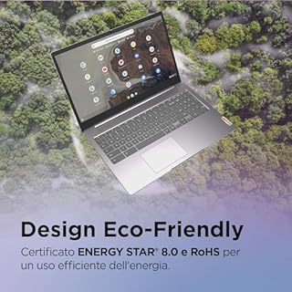 Lenovo IdeaPad 3 Chromebook - Display Notebook 15,6" FHD (1920x1080) IPS, Intel Celeron N4500, 8GB RAM, 128GB SSD, WiFi 6, Bluetooth 5.2, Tastiera italiana, ChromeOS - Arctic Grey