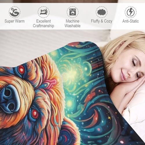 Couverture flannel ours durable pour protéger canapé et fauteuil