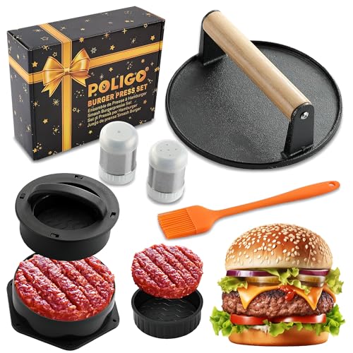 POLIGO 5-Piece Smash Burger Press Kit