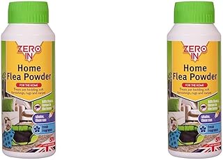 Zero In Home Flea Powder - 300 g. Off-Pet Treatment Controls Fleas and Larvae in the Home, Preventing Reinfestations. Ready-To-Use. Treats Carpets and Soft Furnishings (Pack of 2)