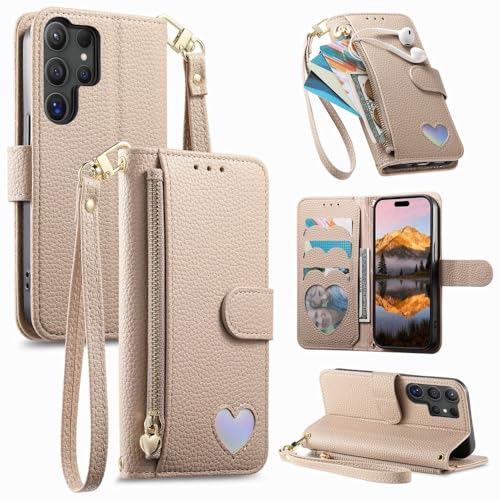 Coque Samsung S23 FE portefeuille zippé pour tout ranger sans sac