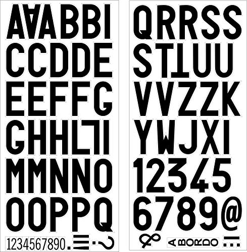 4R Quattroerre.it 1221 Kit Lettres Adhésives Plaque d'Immatriculation, Noir