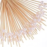 Quilax 100 pinchos de cóctel, palillos de madera para cócteles, decoración para barbacoa, tartas, frutas, frutas, caramelos y antipasti, fiestas, carnaval, cumpleaños (12 cm)