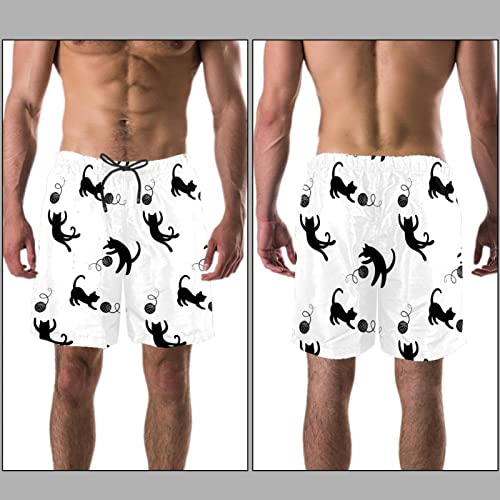 Maillots de bain pour hommes HadHfun short de plage léger motif chat - 3