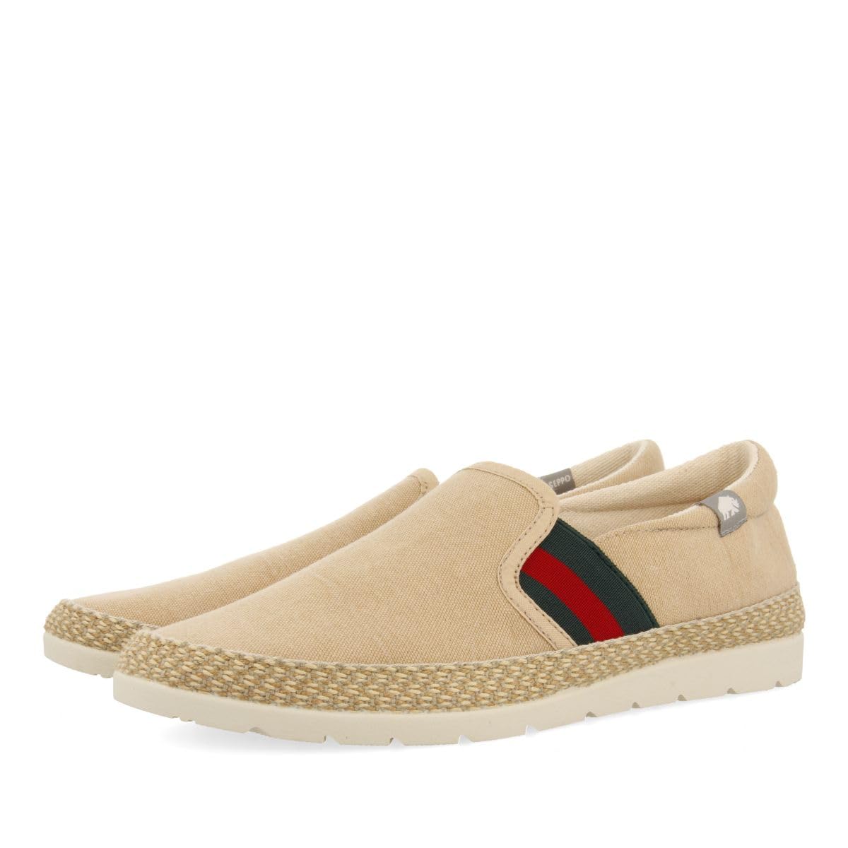 GIOSEPPO Espadrilles Beige Color with Colored Elastics and Recycled Cotton for Men WIMER, beige, 8 UK
