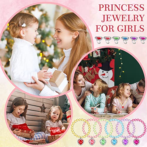 Yinkin 30 Sets Girl Princess Dress Up Jewelry Toddler Jewelry Princess Pretend Toy Jewelry Set With Necklace Bracelet Rings Princess Costume Jewelry Beaded Toy Necklace For Girls Costume Party Favors #TOP6