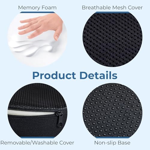 5 Stars United 5SU LLC Donut Pillow Hemorrhoid Tailbone Cushion – Small Black Seat Cushion Pain Relief For Coccyx, Prostate thumb #6