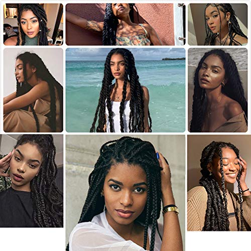 Ayana Marley Hair 3 Packs Marley Twist Braiding Hair Marley Braiding Hair For Faux Locs Crochet Hair 20 Inch Long Afro Synthetic Hair Extensions (20 Inch-3 Pack, 1B) #TOP5