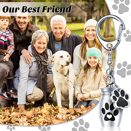 Tudomro 2 Pcs Pet Urns Keychain Dog Urns For Ashes With 2 Storage Bags For Dog Cat Ashes Small Pet Ashes Keepsake Pet Dog Cat Cremation Jewelry Pend Paw Print Memorial Urn (Cute Style) #TOP6
