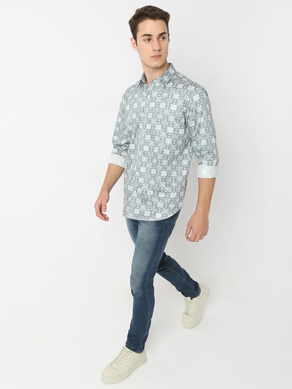 Image of MARK & ALBERT Men's Slim Fit Cotton Formal Shirt