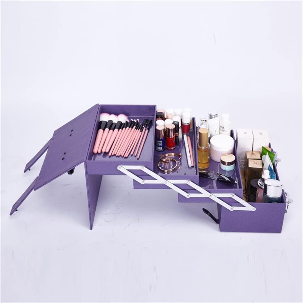 Multifunctional Portable Cosmetic Bag Travel Makeup Artist Beauty Box Multi-layer Large-capacity Storage Box(black-JoJo's Bizarre Adventure1)