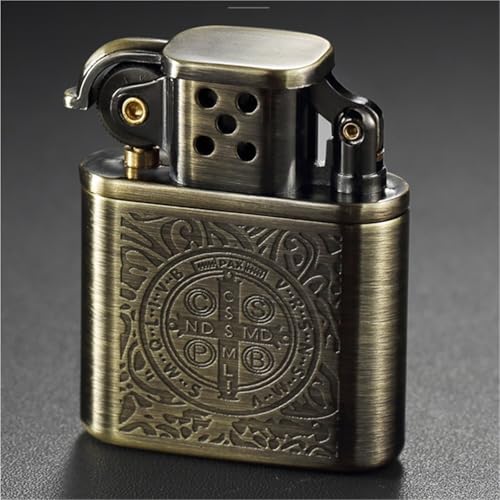 Encendedor de aceite vintage con grabado de cobre y brazo de elevación 6
