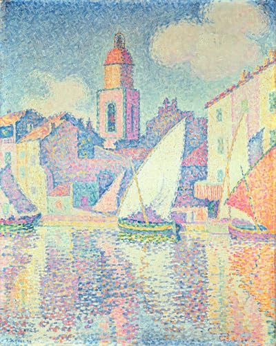 Affiche toile de Paul Signac : L'Horloge à Saint-Tropez 60x90 cm pour salon