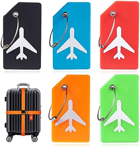 AUEFUDQ 5er Set Kofferanhänger PVC - Bunte Gepäckanhänger Mit Adressschild Für Reise